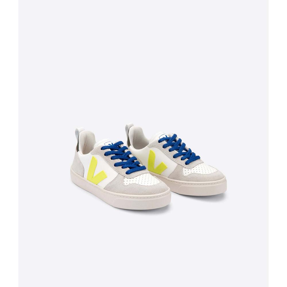 Kids' Veja V-10 BONTON Sneakers White/Blue | SG 839YXF